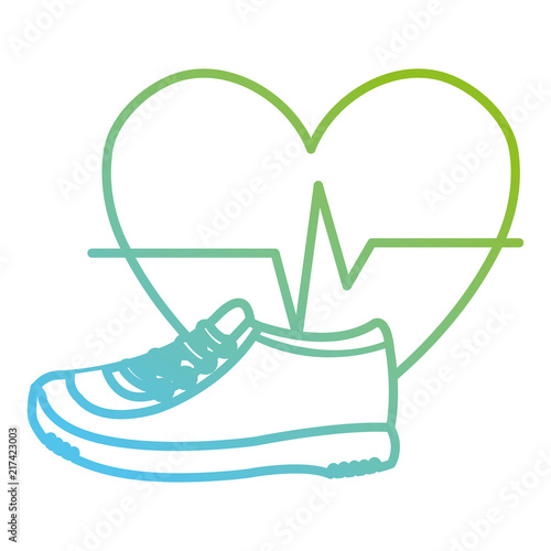 heart cardio with tennis shoes