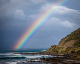 Rainbow, ocean, beach, great ocean road, Victoria, Australia 