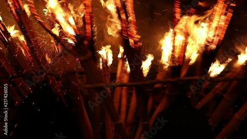 Ndocciata a greatest fire shows in Italy celebrated in Agnone on Christmas Eve photo