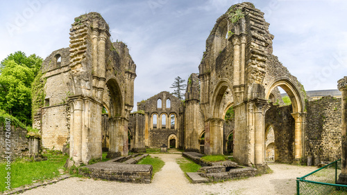 View at the ruins of Villers devant Orval Monastery in Belgium photo