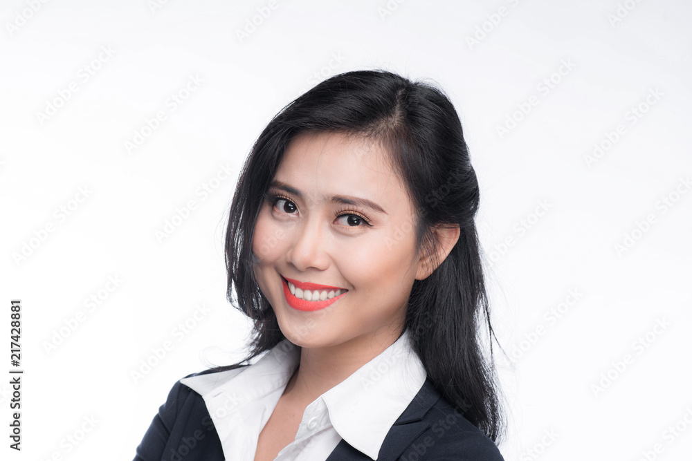 Portrait of an attractive young businesswoman isolated on white. Portrait of an attractive young businesswoman isolated on white.