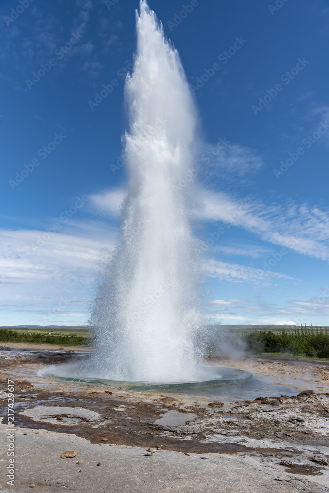 Spouting hot spring Geyser in Iceland Spouting hot spring Geyser in Iceland
