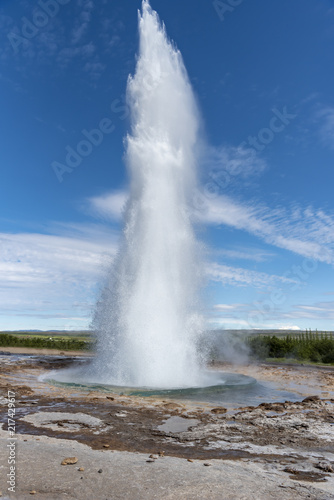 Spouting hot spring Geyser in Iceland