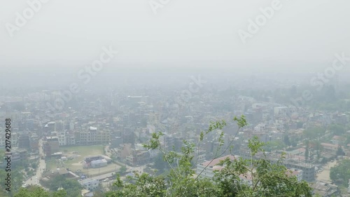 View to the Kathmandu city from the ancient Sawayambhunath monkey temple, Nepal. photo