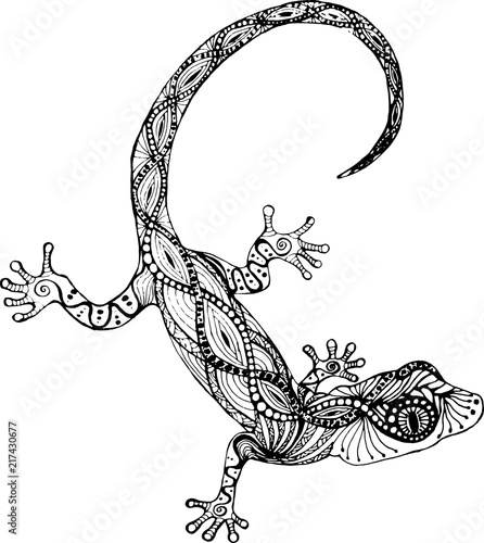 lizard in the style of zentangle