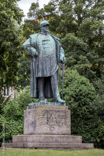 Bismarck monument in the city of Ljubec photo