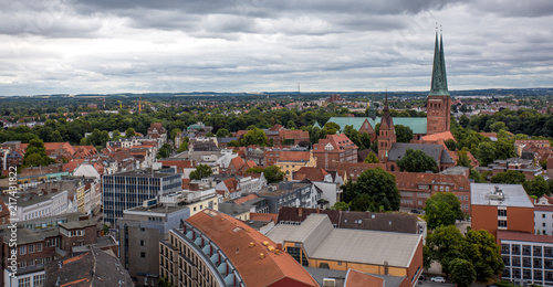 Gothic Church Towers in Lübeck, Germany.
