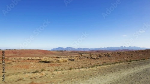 Driving on dirt road in Ikara-Flinders Ranges National Park in South Australia