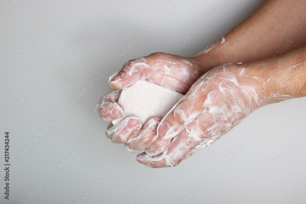 lather hands with soap lather hands with soap