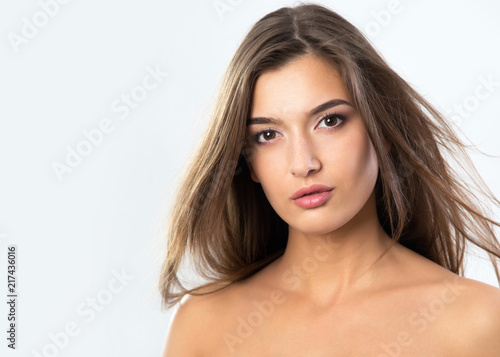 Beautiful face of young woman