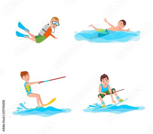 Summer Collection Activities Vector Illustration