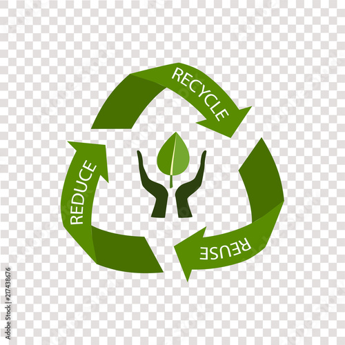Recycling arrows symbol, isolated on transparent background