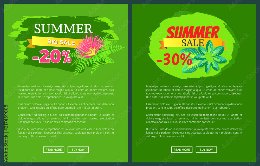 Summer Sale with 30 Off Promo Tropical Banners