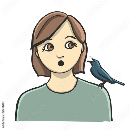 A little bird told me surprised, vector