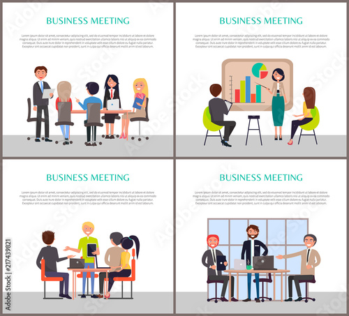 Business Meeting Posters with People at Work Set © robu_s