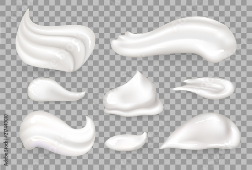 Cream Mousse Set Transparent in Vector Illustration