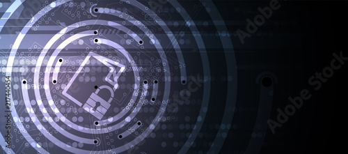 Cybersecurity and information or network protection. Future technology web services for business and internet project