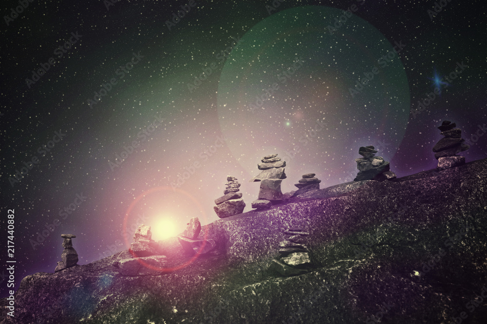 Abstract image of a parallel universe, view from an unknown stone planet to space. Abstract image of a parallel universe, view from an unknown stone planet to space.