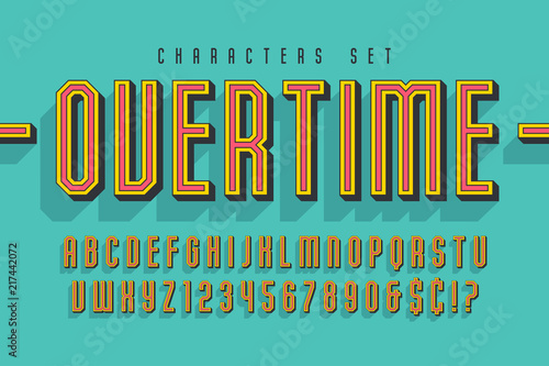 Sport and techno display font 3d design, alphabet, letters and n