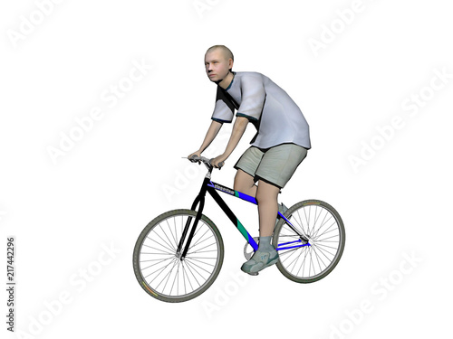 Junger Mann auf Fahrrad