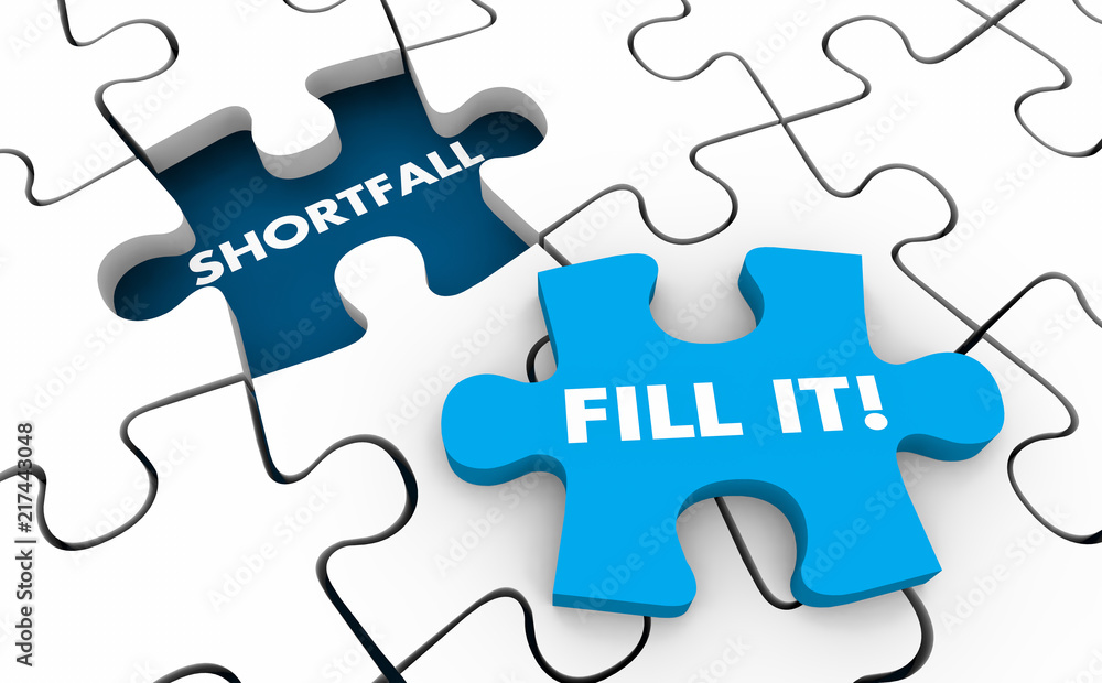 Shortfall Fill It Budget Money Puzzle 3d Illustration Shortfall Fill It Budget Money Puzzle 3d Illustration