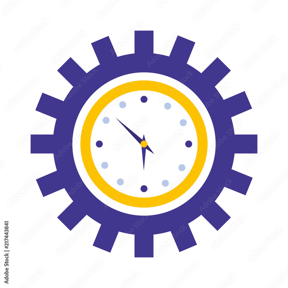 watch time in shape gear machine isolated icon watch time in shape gear machine isolated icon