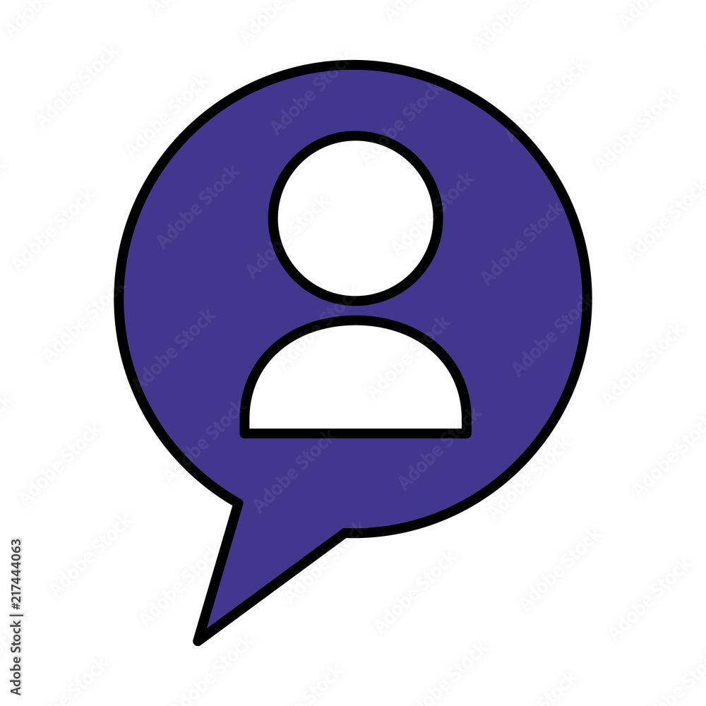 Naklejka premium speech bubble with silhouette of person isolated icon