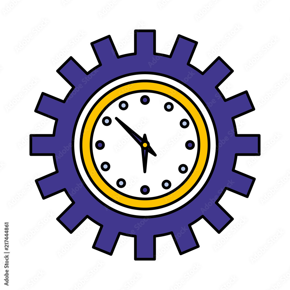 watch time in shape gear machine isolated icon watch time in shape gear machine isolated icon