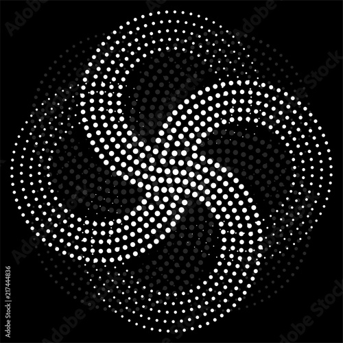 Abstract halftone sign. Vector logo, design element, background