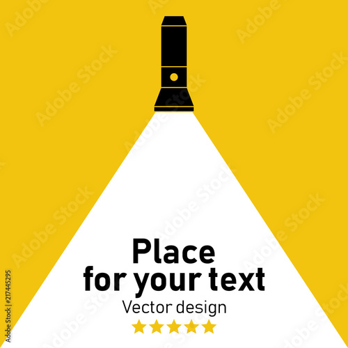 Vector flat flashlight.