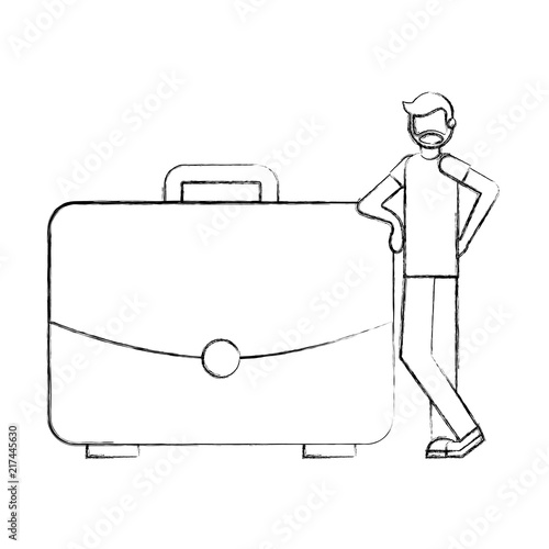businessman with briefcase accessory