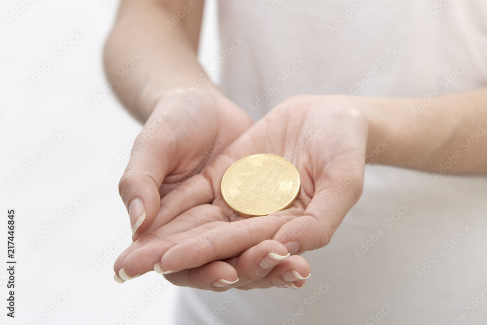 Bitcoin in hand for cryptocurrency Bitcoin in hand for cryptocurrency