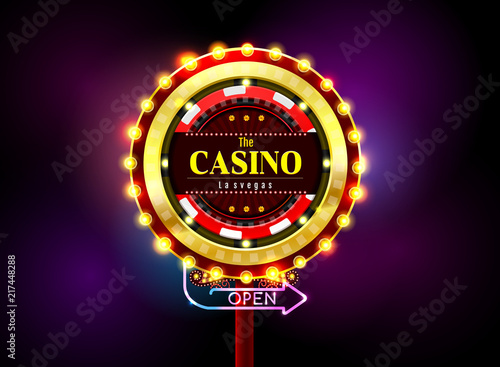 casino sign neon light outdoor