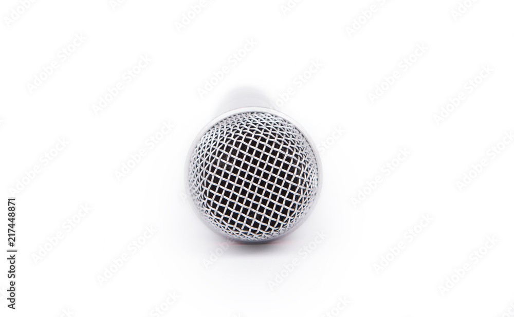 High-Quality Microphone Isolated on White Background High-Quality Microphone Isolated on White Background