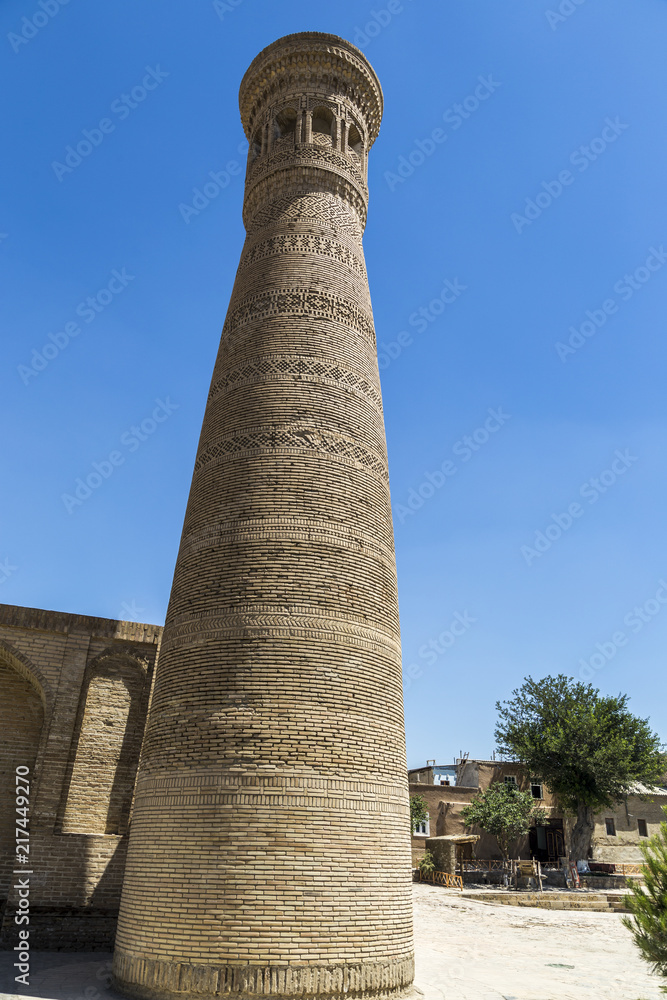 The Gaukushon minaret in Bukhara, Uzbekistan. Central Asia