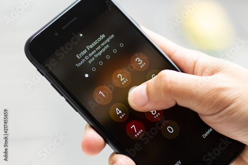 Password of mobile data protection For smartphone users. Image use for security data.