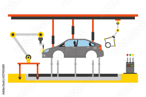 car assembling machine icon