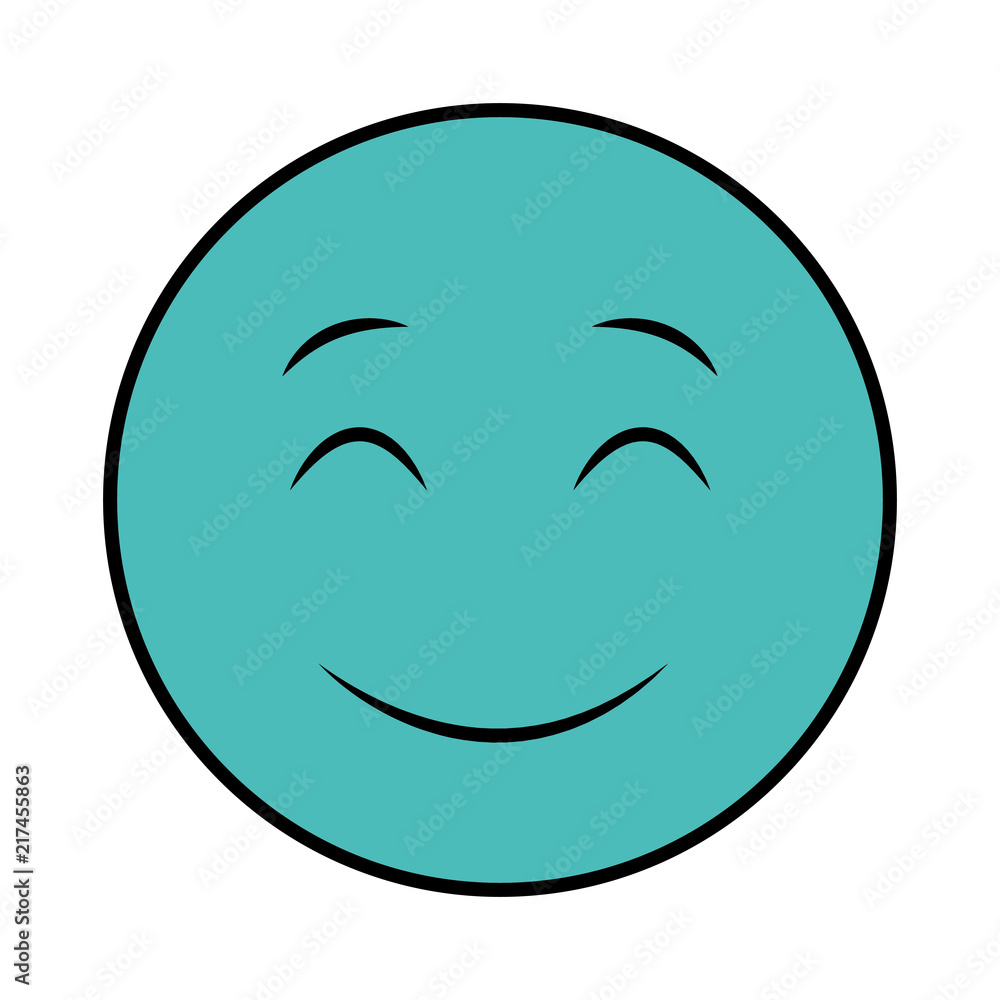 Fototapeta premium emoji smiling kawaii character icon