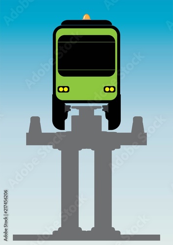 Flat Design Front View of Mono rail Vector