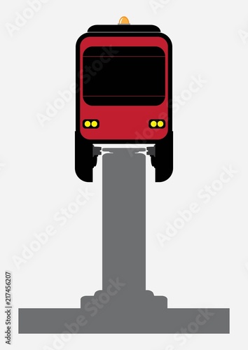 Flat Design Front View of Mono rail Vector