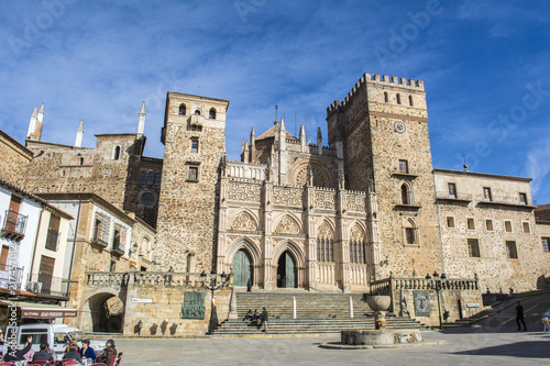 Fachada gótica del Real Monasterio de Santa María de Guadalupe, provincia de Cáceres, Extremadura, España photo