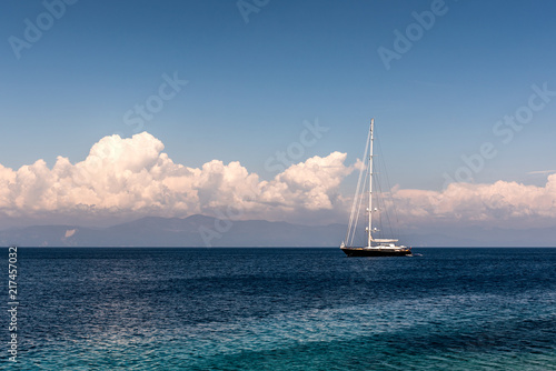 Sailing boat in the Ionian sea in Greece © Ivan