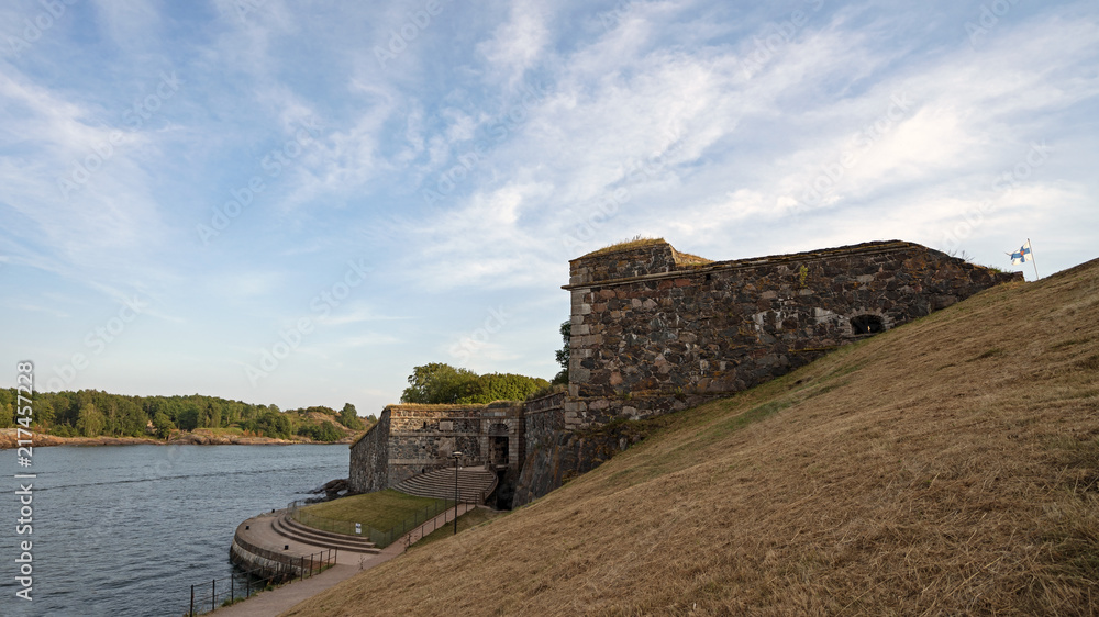King's Gate in Suomenlinna, Castle of Finland in English, an island fortress in the Gulf of Finland, protecting the capital city of Helsinki. Suomenlinna is an UNESCO World Heritage Site.