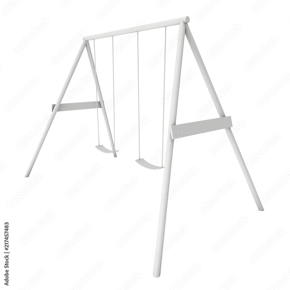 Kids swing model. 3d render isolated on white Kids swing model. 3d render isolated on white