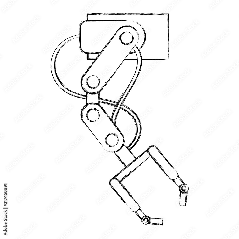 robotic arm futuristic automated work tool hand drawing design Stock Vector  | Adobe Stock