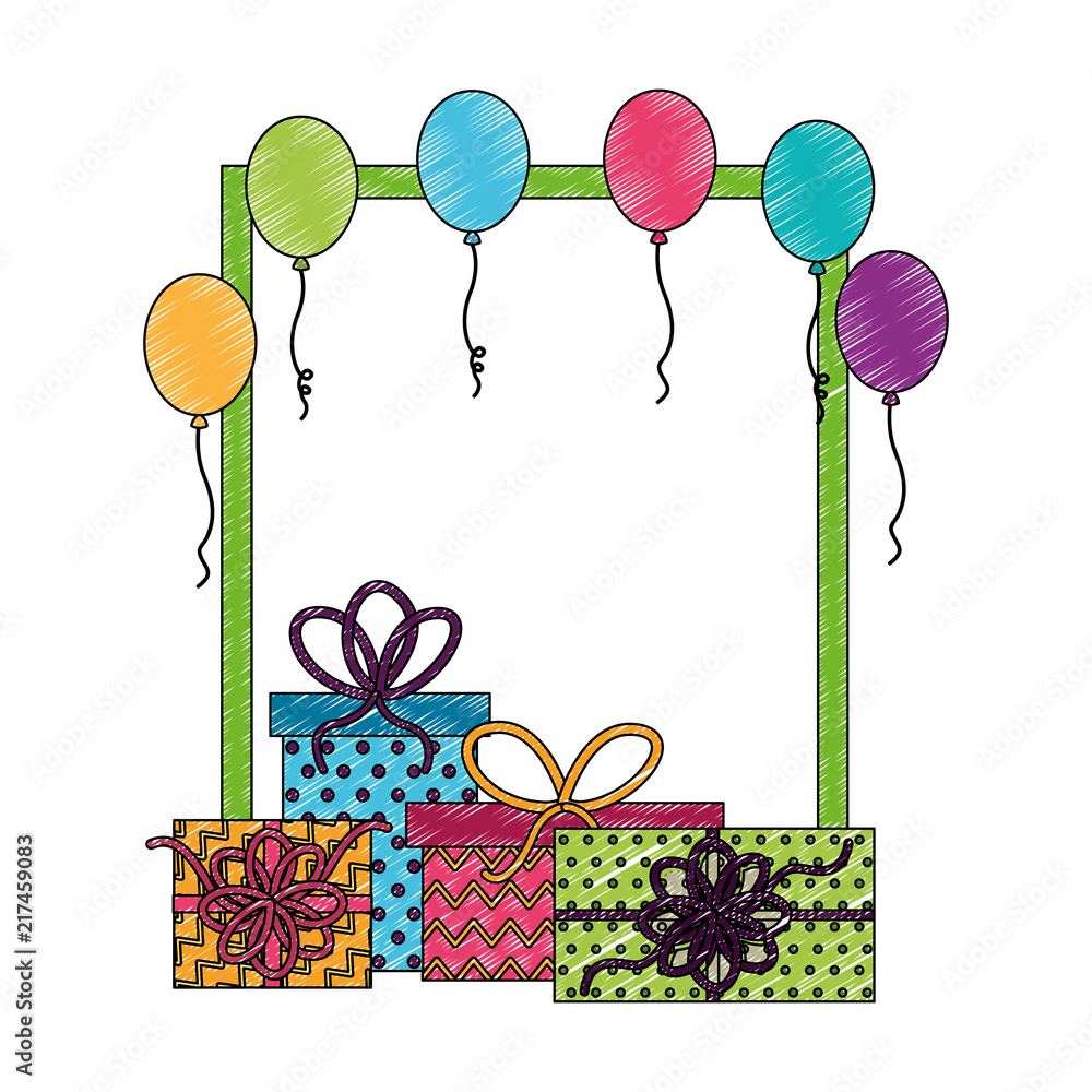 Cartoon flat style drawing of gifts box party... - Stock Illustration  [106257893] - PIXTA