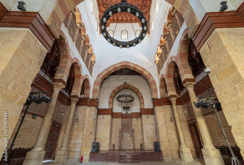 Main hall of Beshtak Palace (Qasr Bashtak), a Mamluk era ancient historic palace, located in an area called Bayn al-Qasrayn (between the two palaces) in Muizz Street, Cairo, Egypt photo