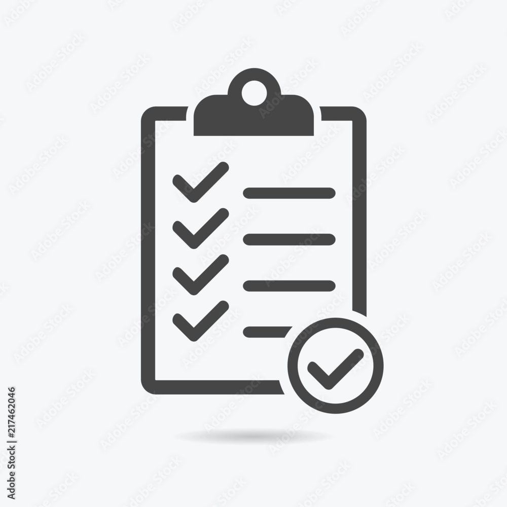 Checklist icon flat style isolated on background. Checklist sign symbol for web site and app design. Checklist icon flat style isolated on background. Checklist sign symbol for web site and app design.