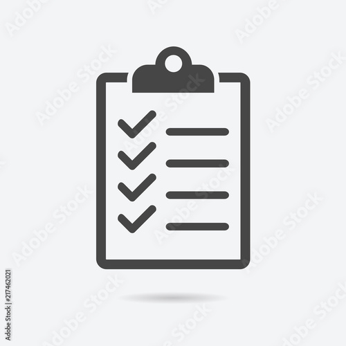 Checklist icon flat style isolated on background. Checklist sign symbol for web site and app design.