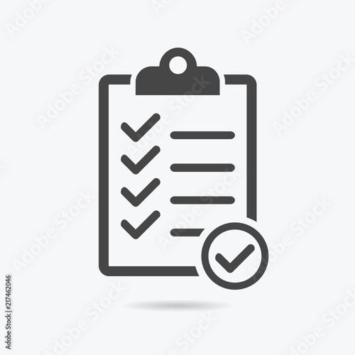 Checklist icon flat style isolated on background. Checklist sign symbol for web site and app design. photo